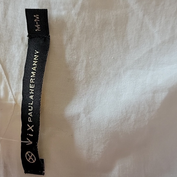 VIX Paula Hermanny White Eyelet Embroidered Cotton Swim Cover-Up M - Picture 6 of 9